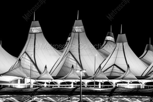 Denver Black and White Photography of The Denver International Airport Main Terminal The Denver International Airport Main Terminal -- Denver Black and White Photography