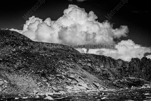 Clouds near Summit Lake on Mt. Evans -- Denver Black and White Photography