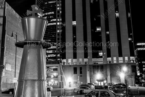 Denver Black and White Photography of A Giant Chess Piece King near the RTD Station A Giant Chess Piece King near the RTD Station -- Denver Black and White Photography
