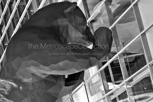 Denver Black and White Photography of The Big Blue Bear Peeking into the Denver Convention Center The Big Blue Bear Peeking into the Denver Convention Center -- Denver Black and White Photography