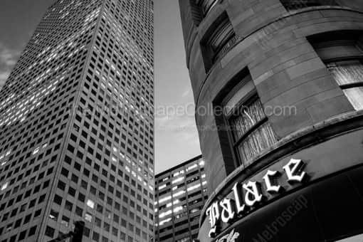 Denver Black and White Photography of The Brown Palace Hotel and Republic Building The Brown Palace Hotel and Republic Building -- Denver Black and White Photography