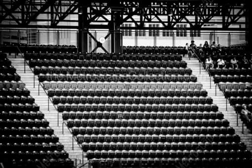 The Purple Row of Seats at Coors Field -- Denver Black and White Photography
