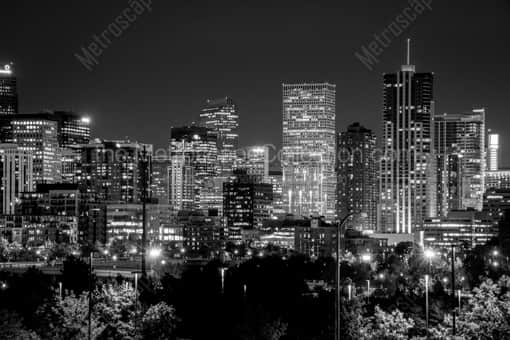 Denver Black and White Photography of A Close Crop of the Denver Skyline featuring the Republic Building A Close Crop of the Denver Skyline featuring the Republic Building -- Denver Black and White Photography