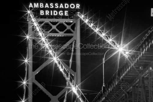 The Ambassador Bridge -- Detroit Black and White Photography