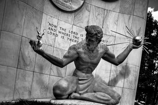 The Spirit of Detroit Monument -- Detroit Black and White Photography