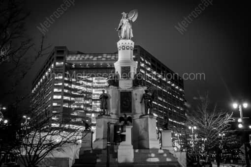 Detroit Black and White Photography of The Michigan Soldiers and Sailors Monument in Campus Martius The Michigan Soldiers and Sailors Monument in Campus Martius -- Detroit Black and White Photography