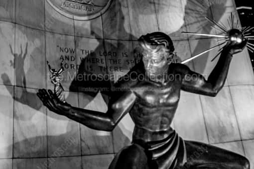 The Spirit of Detroit at Night -- Detroit Black and White Photography