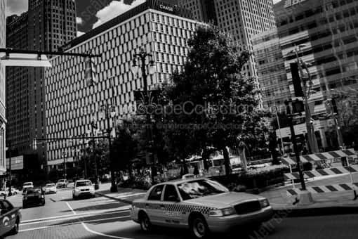 JFK Square and Campus Martius Park -- Detroit Black and White Photography