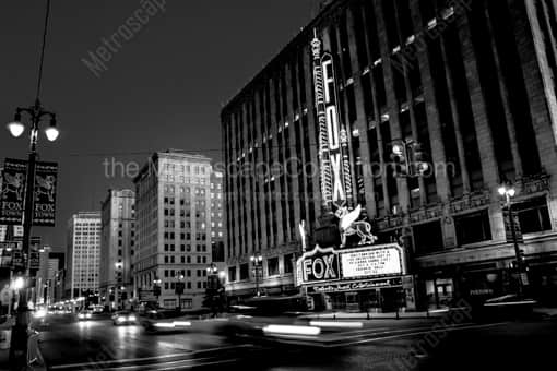The Fox Theater on Woodward Avenue -- Detroit Black and White Photography