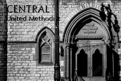 Detroit Black and White Photography of The Central United Methodist Church in Foxtown The Central United Methodist Church in Foxtown -- Detroit Black and White Photography