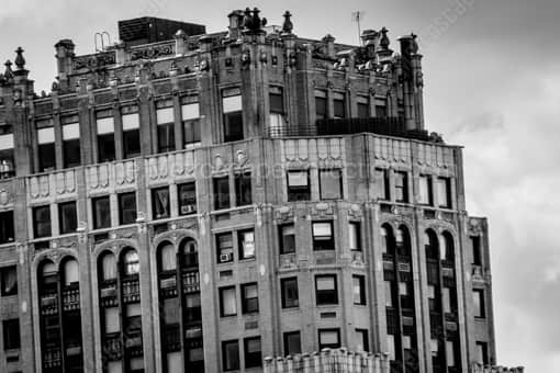 The Industrial Stevens Apartments -- Detroit Black and White Photography