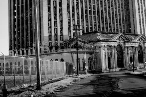 Detroit Black and White Photography of The Dilapidated Michigan Central Train Station The Dilapidated Michigan Central Train Station -- Detroit Black and White Photography