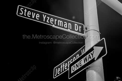 Steve Yzerman Drive -- Detroit Black and White Photography