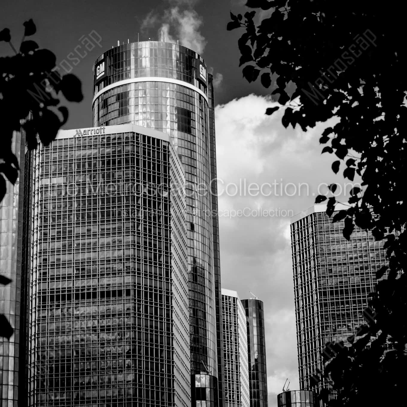 The GM Tower landscape black and white Photography square crop