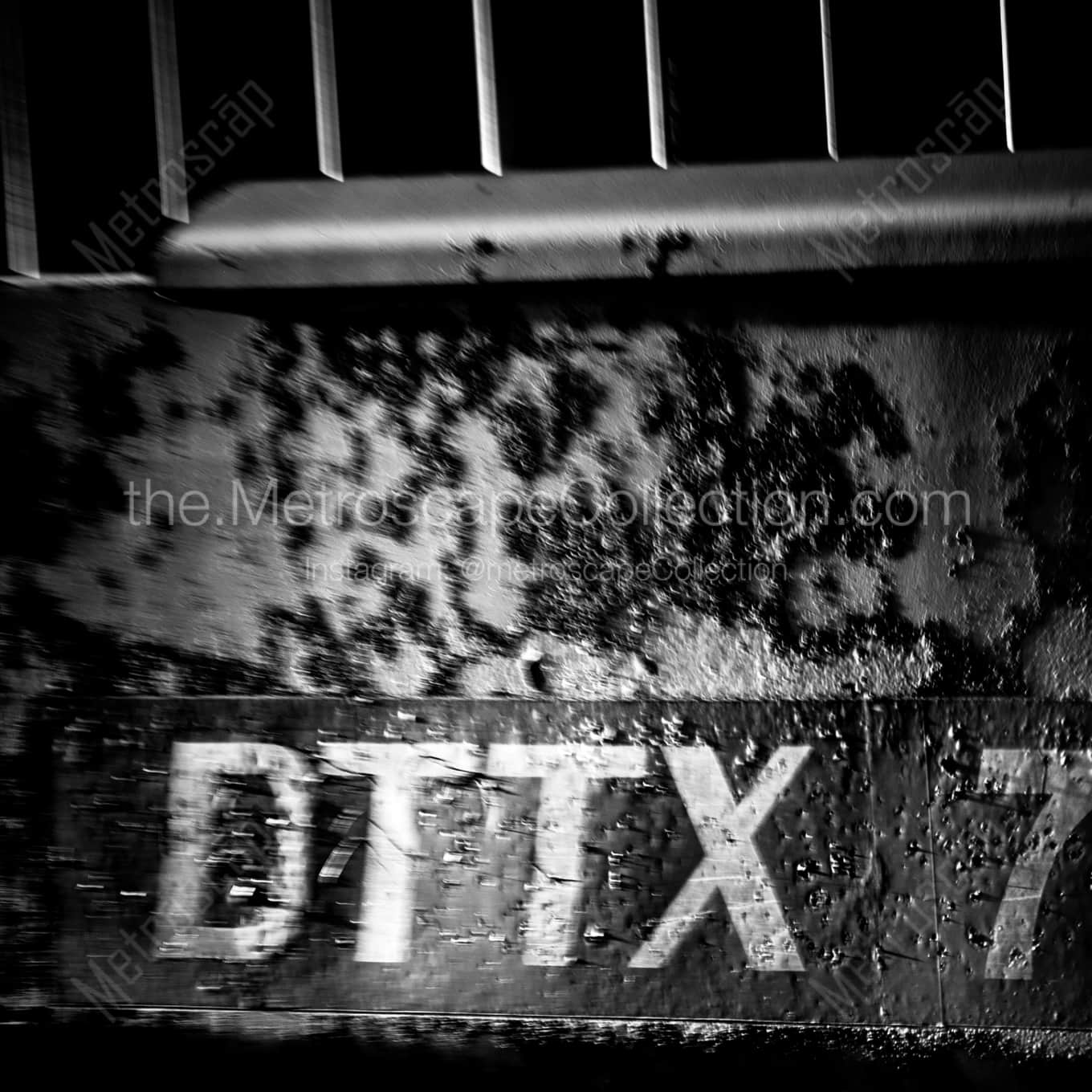 A Double Stacker Train Car landscape black and white Photography square crop