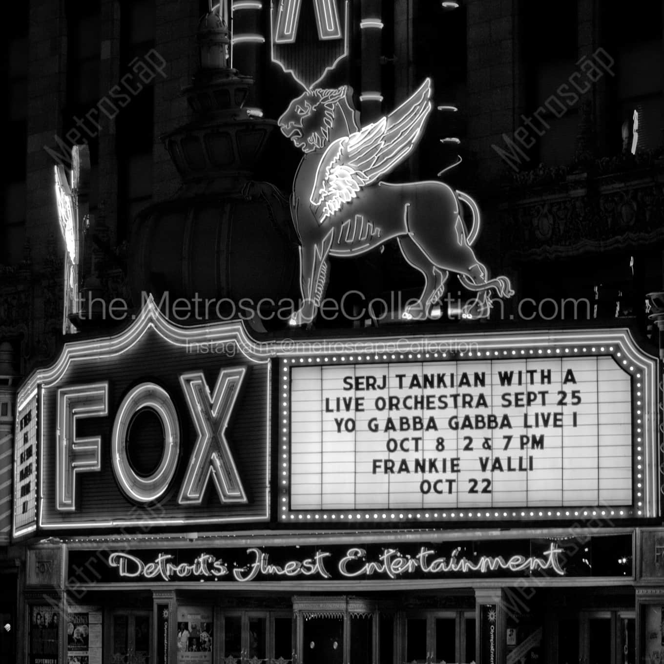 The Fox Theater Detroits Finest Entertainment landscape black and white Photography The Fox Theater Detroits Finest Entertainment landscape black and white Photography square crop