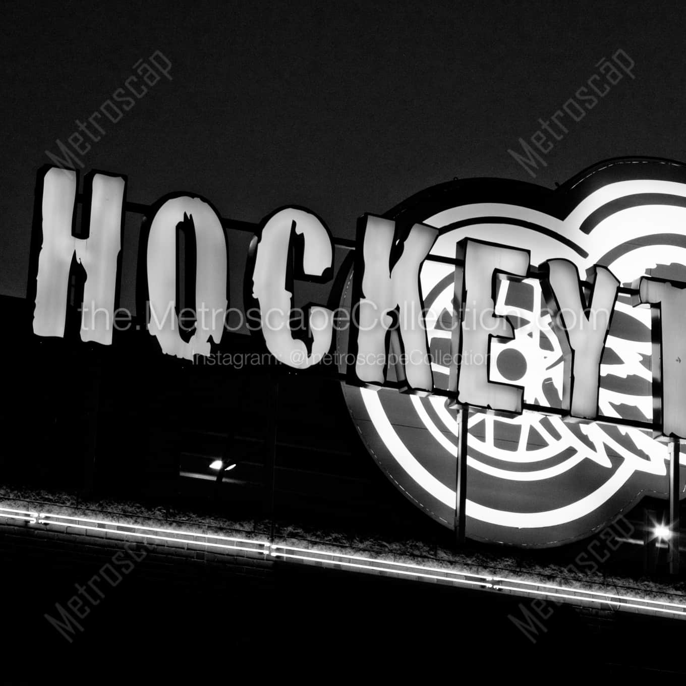 The Hockeytown Bar Sign landscape black and white Photography The Hockeytown Bar Sign landscape black and white Photography square crop