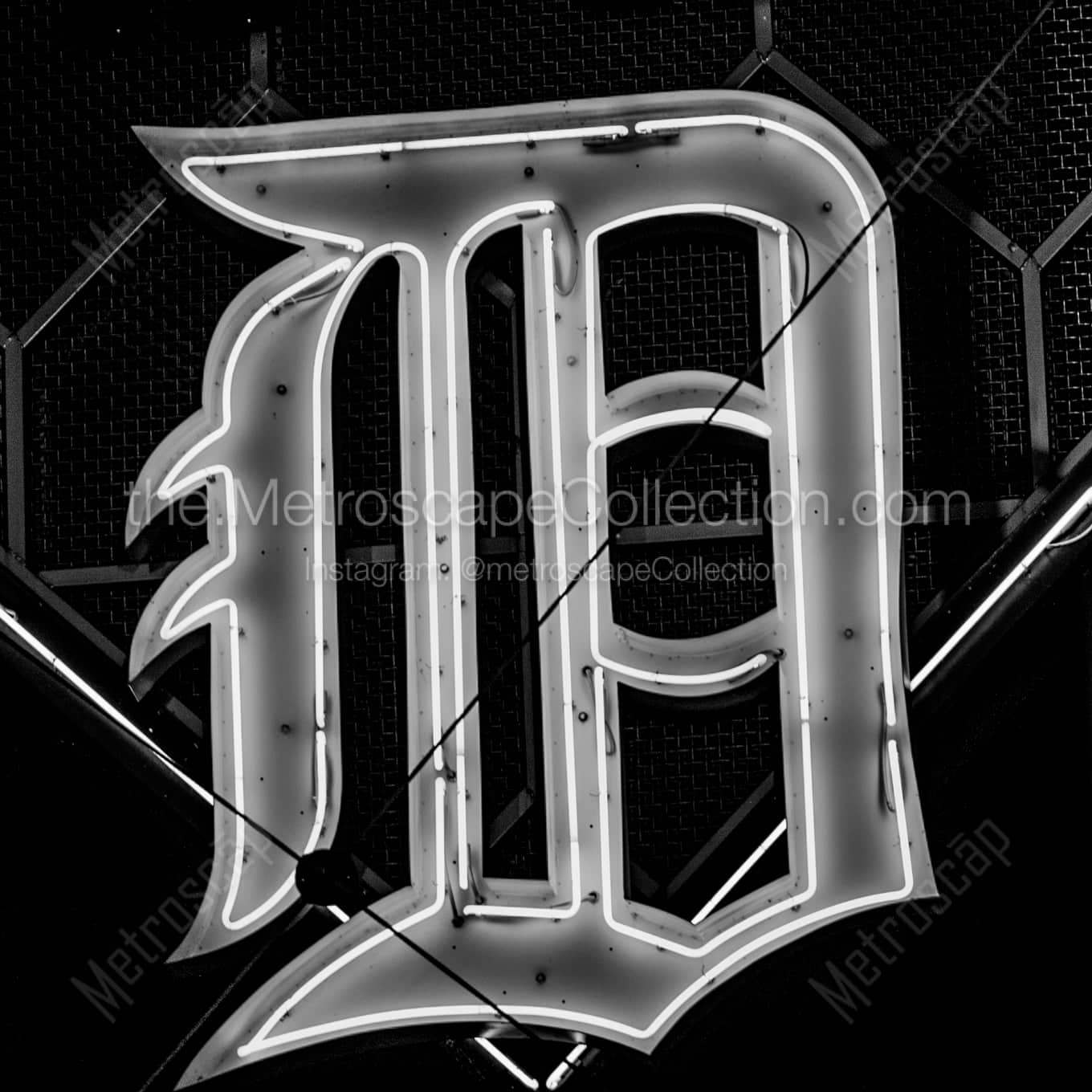 The Detroit Tigers D landscape black and white Photography The Detroit Tigers D landscape black and white Photography square crop