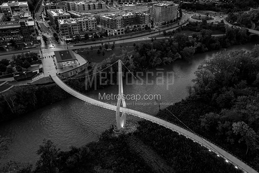 Dublin Ohio Bridge Park -- Dublin Black and White Art