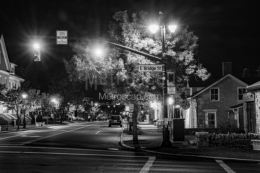 Downtown Dublin at Night -- Dublin Black and White Art