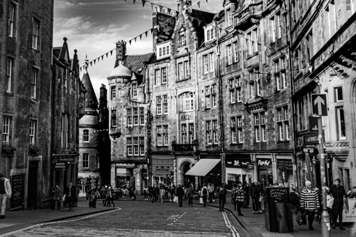 Cockburn Street in Old Town Edinburgh -- Edinburgh Black and White Photos