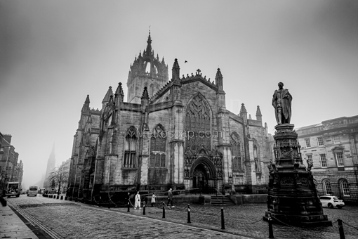 St Giles Cathedral in Old Town Edinburgh -- Edinburgh Black and White Photos