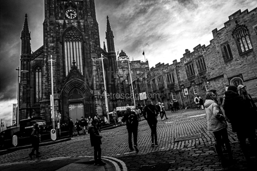 Tolbooth Kirk on Johnston Terrace -- Edinburgh Black and White Photos