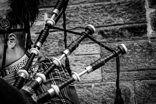 Scottish Bag Pipes -- Edinburgh Black and White Photos