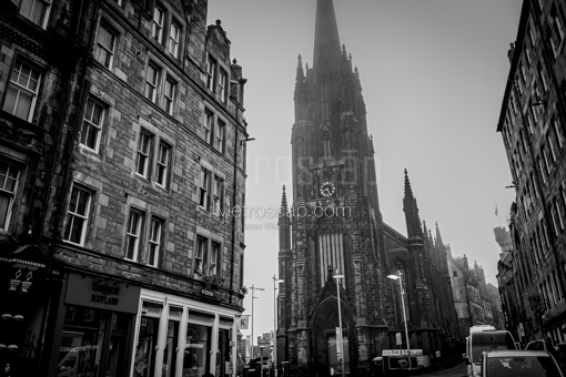 Edinburgh Black and White Photography of The Royal Mile at Johnston Terrace and Castlehill The Royal Mile at Johnston Terrace and Castlehill -- Edinburgh Black and White Photography