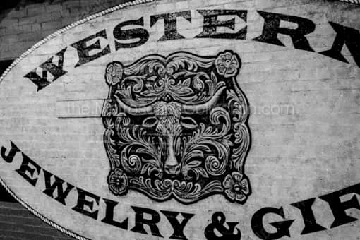The Western Jewelry Mural -- Fort Worth Black and White Photography