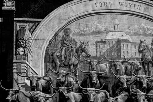 The Sundance Square Mural -- Fort Worth Black and White Photography