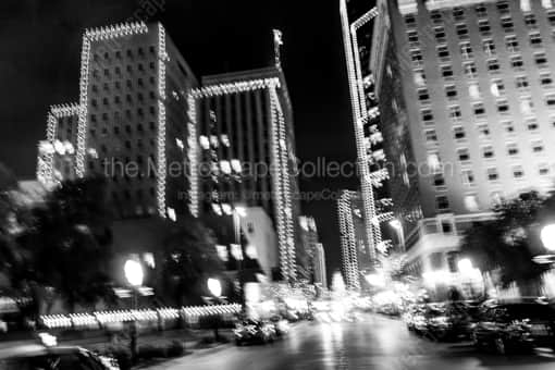 A Blurry Shot of Downtown Fort Worth -- Fort Worth Black and White Photography
