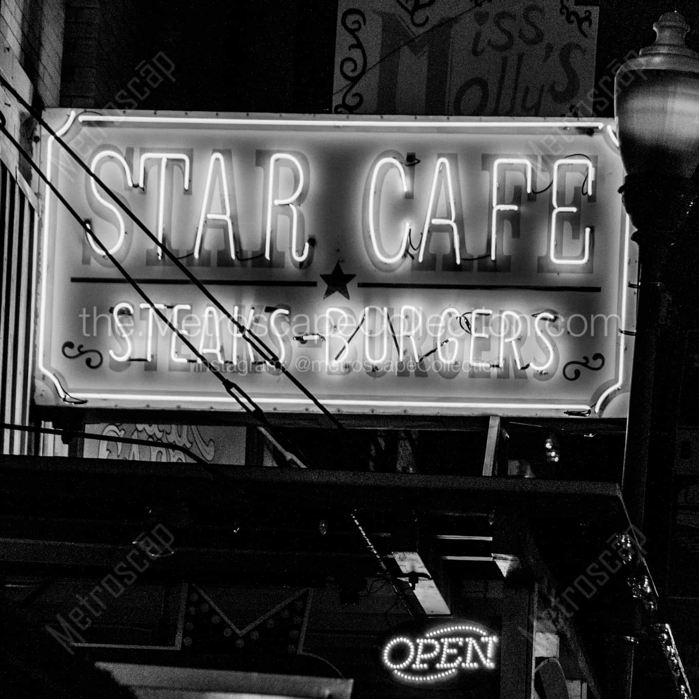 The Star Cafe in Fort Worth landscape black and white Photography square crop