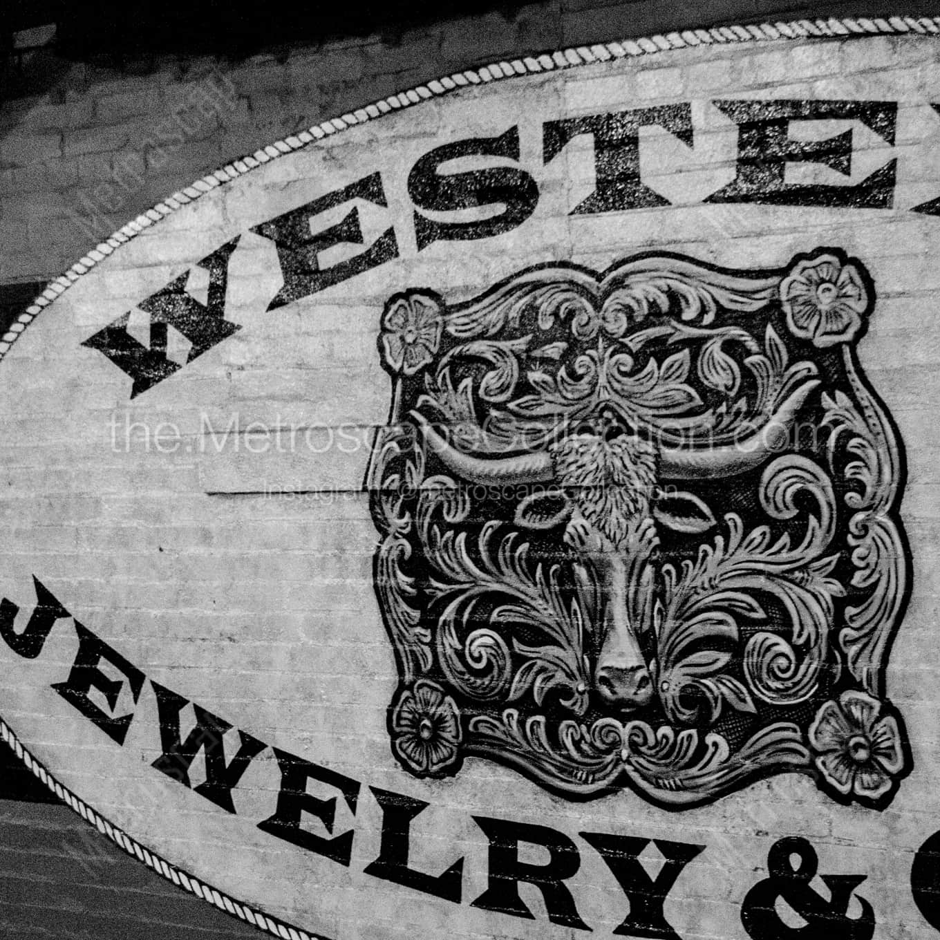 The Western Jewelry Mural landscape black and white Photography The Western Jewelry Mural landscape black and white Photography square crop