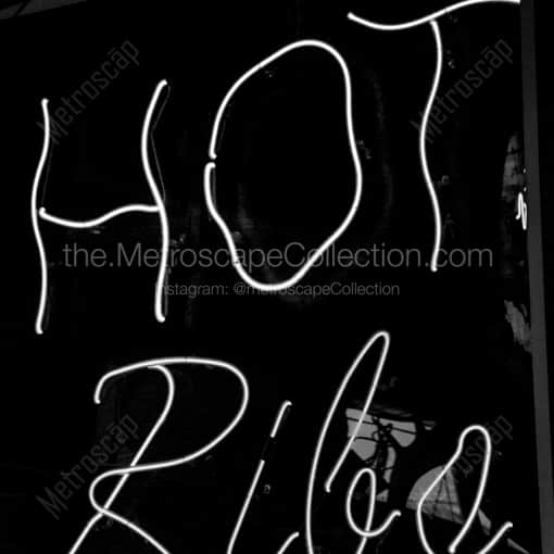 Matte Black WOOD Framed Black and White Fort Worth Photograph: Riscky's Hot Ribs in a Square Matte Black Wood Frame