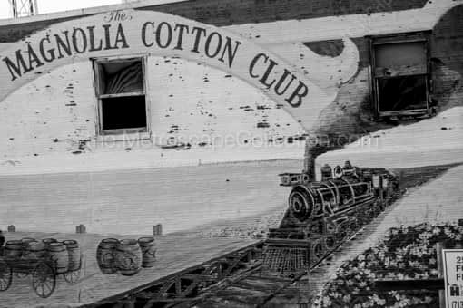 The Magnolia Cotton Club Mural -- Galveston Black and White Photography