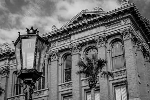 Strand Street and Avenue B -- Galveston Black and White Photography