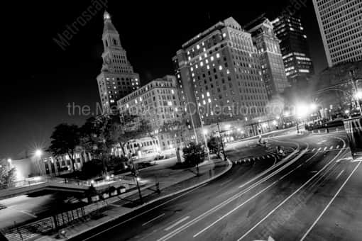 Downtown Hartford from American Row -- Hartford Black and White Photography