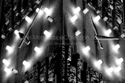 The Clock Tower in Constitution Plaza -- Hartford Black and White Photography