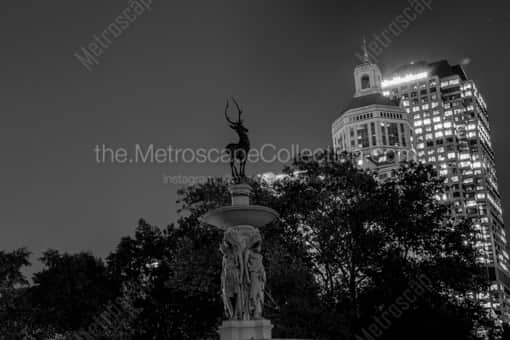 Hartford Black and White Photography of The Corning Fountain featuring Saukiog Braves The Corning Fountain featuring Saukiog Braves -- Hartford Black and White Photography