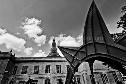 Hartford Black and White Photography of The Red Stegosaurus in the Main Street Historical District The Red Stegosaurus in the Main Street Historical District -- Hartford Black and White Photography