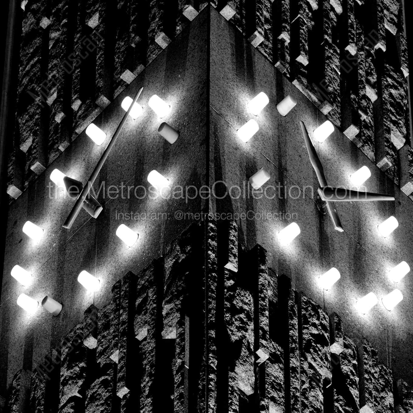 The Clock Tower in Constitution Plaza landscape black and white Photography square crop