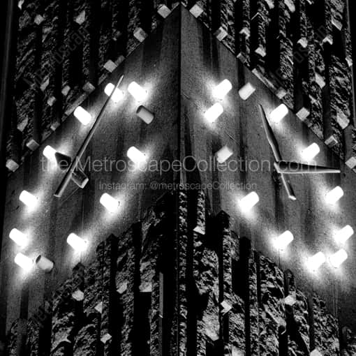 Matte Black WOOD Framed Black and White Hartford Photograph: The Clock Tower in Constitution Plaza in a Square Matte Black Wood Frame
