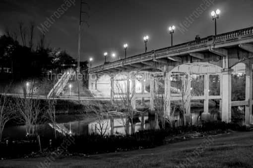 The Sabine Bridge in Elanor Tinsley Park -- Houston Black and White Photography