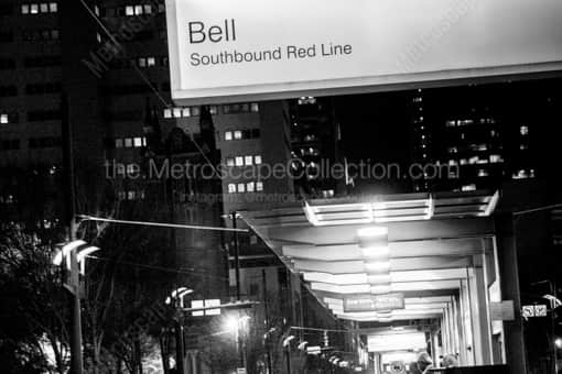 Houston Black and White Photography of Bell Station on the Southbound Red Line Metro Bell Station on the Southbound Red Line Metro -- Houston Black and White Photography