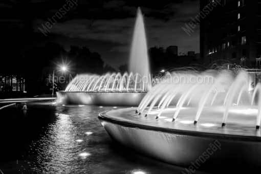 Mecom Fountain -- Houston Black and White Photography