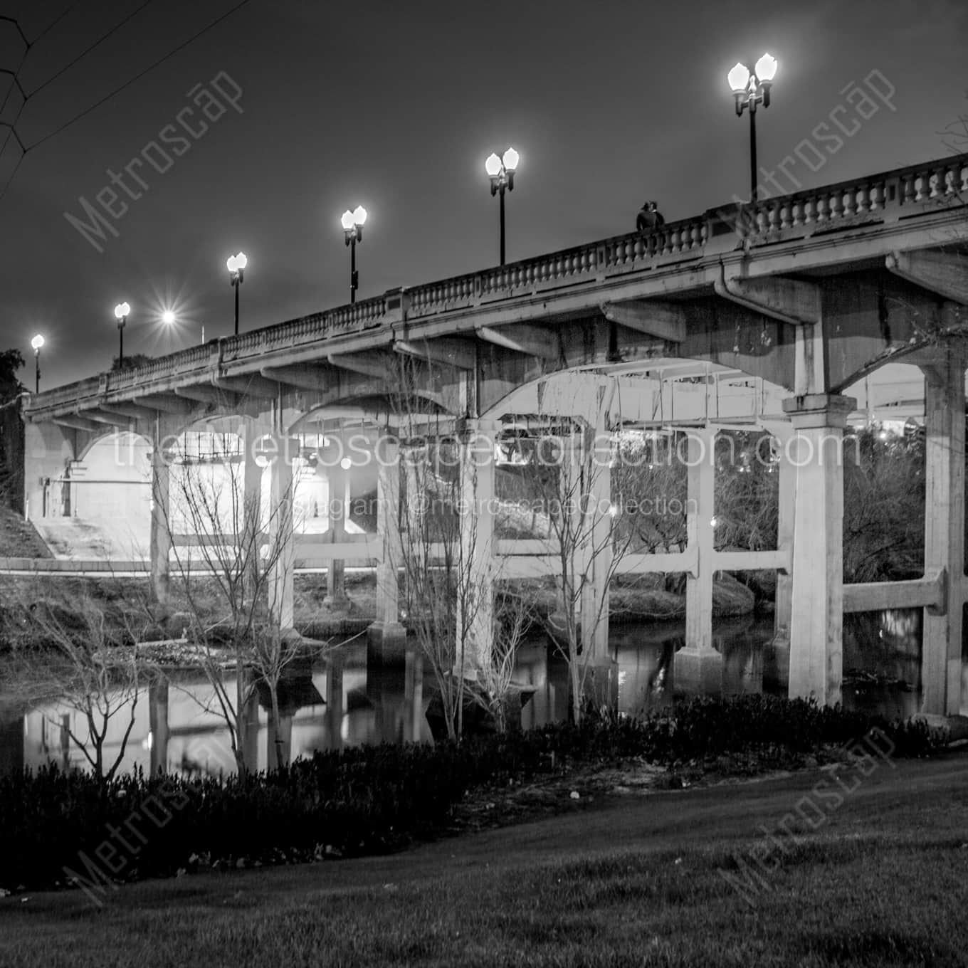 The Sabine Bridge in Elanor Tinsley Park landscape black and white Photography square crop