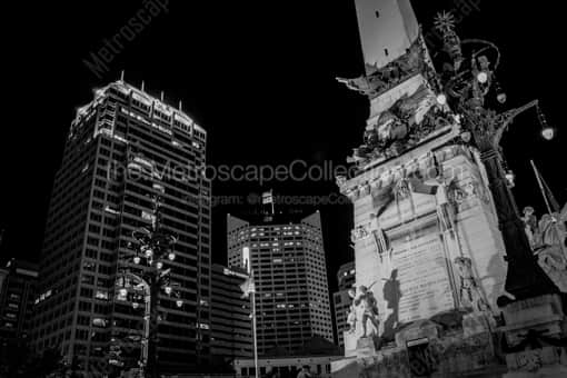 Monument Circle in Downtown Indy -- Indianapolis Black and White Photos