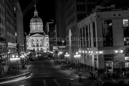 Indianapolis Black and White Photography of The Indiana State Capitol Building on an Angle The Indiana State Capitol Building on an Angle -- Indianapolis Black and White Photography