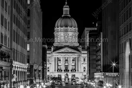 The Indiana Capitol Building -- Indianapolis Black and White Photos